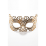 Masque vénitien Alba rigide doré avec strass - HMJ-039B