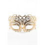 Masque vénitien Giulia rigide doré avec strass - HMJ-035B