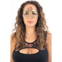 Masque vénitien Ornella rigide doré avec strass - HMJ-031B