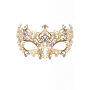 Masque vénitien Chiara rigide doré avec strass - HMJ-016B