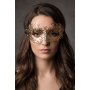Masque vénitien Greta rigide doré avec strass - HMJ-005B
