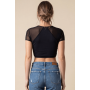 Top court noir échancré sur le devant - LTK1-BLK
