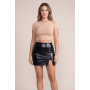 Jupe sexy courte noire wetlook Alessia - LSL4-SBLK