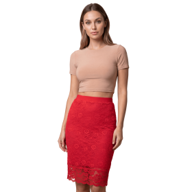 Jupe longue rouge Catalina - LSK2-LRED