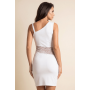 Robe blanche asymétrique avec dentelle Paola
