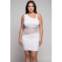 Robe blanche asymétrique avec dentelle Paola