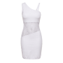 Robe blanche asymétrique avec dentelle Paola