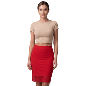 Jupe longue rouge Maria - LSK1-LRED