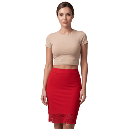 Jupe longue rouge Maria - LSK1-LRED