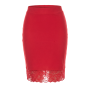 Jupe longue rouge Maria - LSK1-LRED