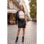 Jupe longue simili cuir noir Paloma - LSL1-LBLK