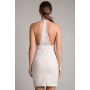Robe blanche simili cuir et dentelle Sophia
