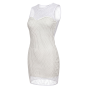 Robe simili cuir et dentelle blanche Lydia