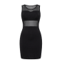 Robe sensuelle et habillée avec maille transparente noire