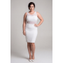 Robe sensuelle et habillée avec maille transparente blanche 