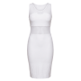 Robe sensuelle et habillée avec maille transparente blanche 