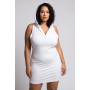 Robe blanche sensuelle avec capuche et bandeau poitrine Adriana 