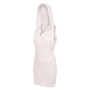 Robe blanche sensuelle avec capuche et bandeau poitrine Adriana 