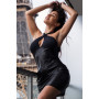 Robe noire simili cuir Margot 