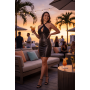 Robe noire simili cuir Margot 