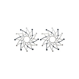 Paire de cache tétons adhésifs strass noir et blanc 