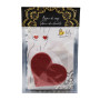 Paire de cache tétons adhésifs coeur pailleté rouge 