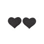 Paire de cache tétons adhésifs coeur pailleté noir