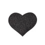 Paire de cache tétons adhésifs coeur pailleté noir