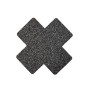 Paire de cache tétons adhésifs croix pailletée noir 