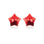 Paire de cache tétons adhésifs étoile pailletée sequin rouge 
