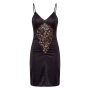 Robe cocktail noire empiècements dentelle