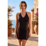 Robe sexy décolletée dos nu et résille