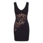 Robe cocktail dentelle florale asymétrique
