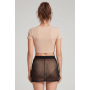 Jupe noire en résille transparente Maya - LSN1