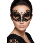 Masque vénitien Greta rigide noir avec strass  -  HMJ-005BK