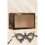 Masque vénitien Alida rigide noir avec strass  -  HMJ-026BK