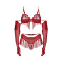 Rossay ensemble ouvert 4 pièces - Rouge
