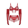 Rossay ensemble ouvert 4 pièces - Rouge