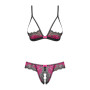 Tulia Ensemble ouvert 2 pcs - Noir et Fuchsia