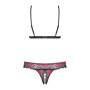 Tulia Ensemble ouvert 2 pcs - Noir et Fuchsia