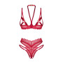 Cupide desir ensemble 2 pièces ouvert - Rouge