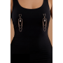Bijoux de seins avec 3 chainettes doré rose et une perle