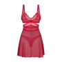 Cupide Desir babydoll et String - Rouge