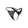 String noir en dentelle avec bijou cœur doré - PA02MBLK