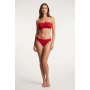 Culotte rouge en dentelle avec nœud en satin - PF09LRED