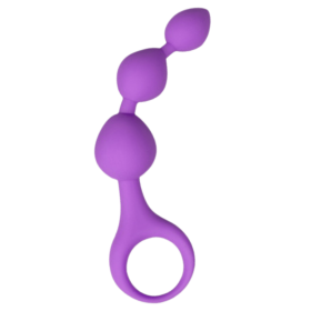 Chapelet anal 3 boules violet silicone 15 cm Pocket Pleasure  1 dosette lubrifiant