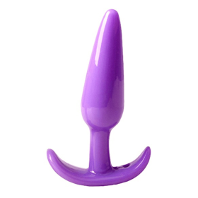 Plug anal violet souple base évasée Pocket Pleasure 1 dosette lubrifiant