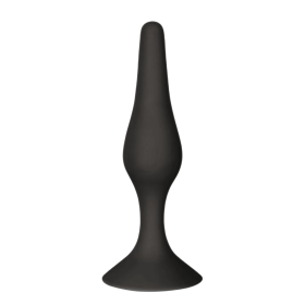 Plug Anal Noir en Silicone avec Ventouse Taille S 10,5 cm Pocket Pleasure  1 dosette de lubrifiant