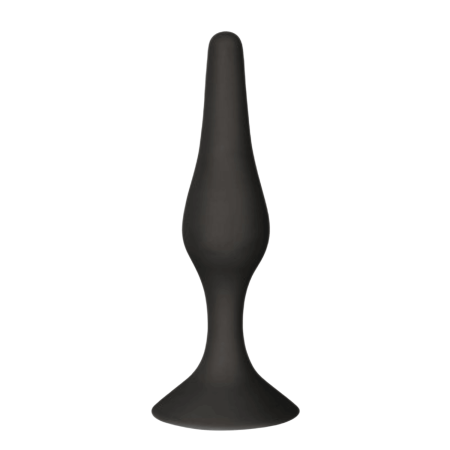 Plug Anal Noir en Silicone avec Ventouse Taille S 10,5 cm Pocket Pleasure  1 dosette de lubrifiant