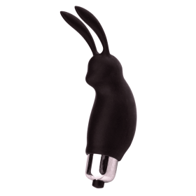 Mini Stimulateur Clitoridien Lapin Noir  1 dosette lubrifiant — Pocket Pleasure